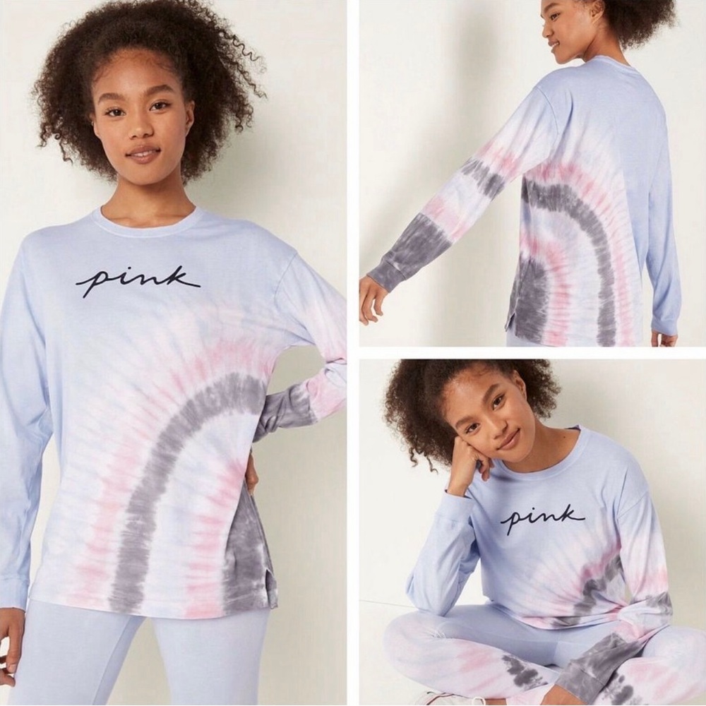 PINK Victoria's Secret Spiral Tie-Dye Long Sleeve Tee